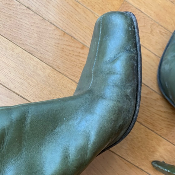 Stephane Kélian Army Green Booties - Picture 3 of 9